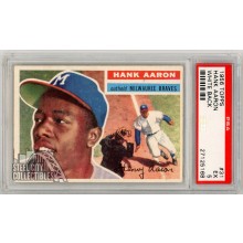Hank Aaron 1956 Topps Card #31 White Back PSA 5 EX