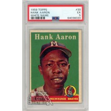 Hank Aaron 1958 Topps Card #30 White Name PSA 5 EX