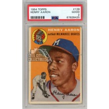 Hank Aaron 1954 Topps Baseball Rookie Card #128 PSA 2