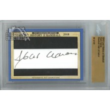 Hank Aaron 2018 Leaf History of Baseball Cut Signature Autograph Card 60/60 (Crack)