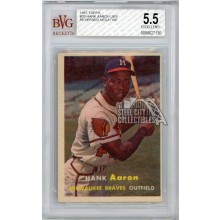 Hank Aaron 1957 Topps Baseball Reversed Negative Card #20 BVG 5.5