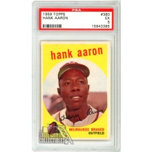 Hank Aaron 1959 Topps Card #380 PSA 5 EX