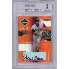 Hank Aaron 2005 Leaf Limited Monikers Bronze Auto Card #161 BGS 9 Auto 8 1/1