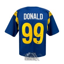 Aaron Donald Autographed Los Angeles Custom Blue Football Jersey - BAS