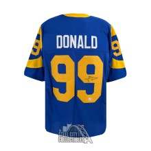 Aaron Donald Autographed Los Angeles Custom Blue Football Jersey - BAS (Gold Collar)
