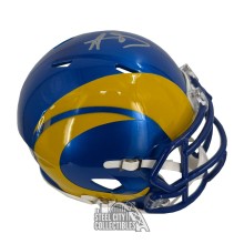 Aaron Donald Autographed Los Angeles Rams Speed Mini Football Helmet - BAS