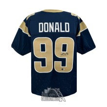 Aaron Donald Autographed Los Angeles Custom Blue Football Jersey - BAS (Vegas Gold #'s)