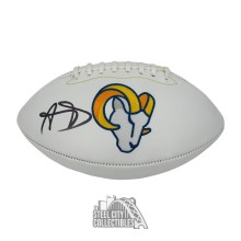 Aaron Donald Autographed Los Angeles White Panel Rawlings Logo Football - BAS