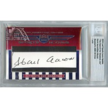 Hank Aaron Stan Musial 2010 Leaf Sports Icons Update Cut Signature Dual Autograph Card 1/9