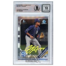 CJ Abrams 2019 Bowman Draft Chrome 1st Bowman Autograph RC Card #BDC-85 BAS 10 (Yellow)