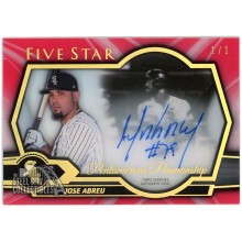 Jose Abreu 2021 Topps Five Star Red Pentamerous Penmanship Autograph Card #PP-JAB 1/1