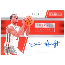Darius Acuff 2026 Panini Private Signings Red Rookie Autograph Card 99/99
