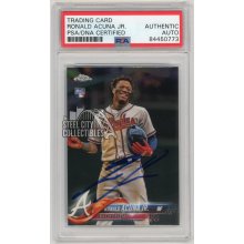 Ronald Acuna Jr 2018 Topps Chrome Update Series RC Autograph #HMT25 - PSA/DNA