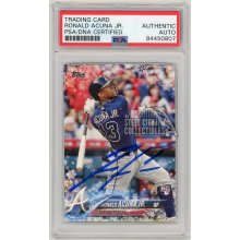 Ronald Acuna Jr 2018 Topps Holiday Mega Auto Rookie Card HMW50 - PSA/DNA