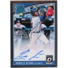 Ronald Acuna Jr 2018 Panini Donruss Optic Rated Rookie Autograph Card #RRS-RA