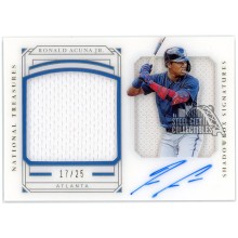 Ronald Acuna Jr 2019 Panini National Treasures Shadowbox Jersey Autograph 17/25