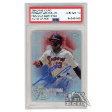 Ronald Acuna Jr 2018 Topps Chrome Update International Affair Autograph RC Card #IA-RA PSA/DNA 10 (Light Blue)