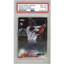 Ronald Acuna Jr 2018 Topps Chrome Rookie Autograph Card #RA-RA PSA 10 (750)