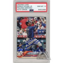 Ronald Acuna Jr 2018 Topps Update Autograph RC Card "MLB Debut 4-25-18" #US250 PSA/DNA 10