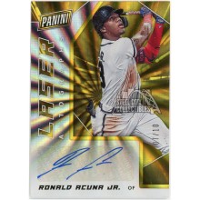 Ronald Acuna Jr 2020 Panini Laser Gold Autograph Card #LA-RAJ 7/10