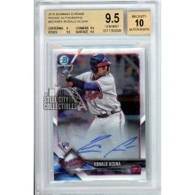 Ronald Acuna Jr 2018 Bowman Chrome Rookie Autograph Card #BCRA-RA BGS 9.5