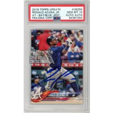 Ronald Acuna Jr 2018 Topps Update Autograph Rookie Card #US250 PSA 10 PSA/DNA
