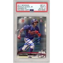 Ronald Acuna Jr 2017 Bowman 1st Autograph Card #BP127 PSA 9 PSA/DNA 10