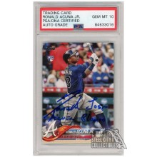 Ronald Acuna Jr 2018 Topps Update Autograph RC Card Full Name #US250 PSA/DNA 10