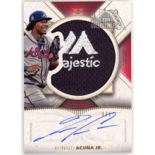 Ronald Acuna Jr 2021 Topps Definitive Majestic Logo Patch Autograph Card #ARC-RAJ 1/1