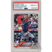 Ronald Acuna Jr 2018 Topps Update Autograph RC Card "2018 Novato Del Ano" #US250 PSA/DNA 10