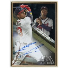 Ronald Acuna Jr. 2019 Topps Gold Label Gold Framed Autograph Card #GLA-RA 02/15