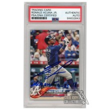 Ronald Acuna Jr 2018 Topps Update Autograph RC Card "MLB Debut 4-25-18" #US250 PSA/DNA