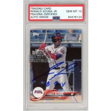 Ronald Acuna Jr 2018 Topps Pro Debut "18 ROY" Autograph Card #1 PSA/DNA 10