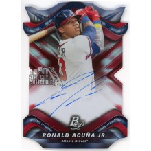 Ronald Acuna Jr. 2019 Topps Bowman Platinum Cut Red Autograph Card #PCA-RA 10/10