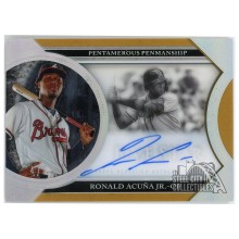 Ronald Acuna 2020 Topps Five Star Pentamerous Penmanship Gold Autograph Card #PP-RAJ 4/5