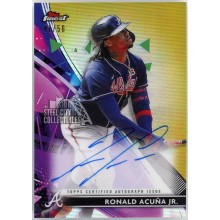 Ronald Acuna Jr 2021 Topps Finest Gold Refractor Autograph Card #FA-RAJ 47/50