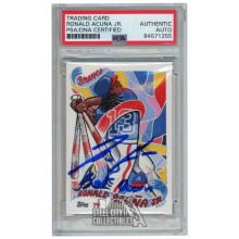 Ronald Acuna Jr 2021 Topps Project 70 Autograph "Bat Down" Card #130 PSA/DNA (Blue Ink)