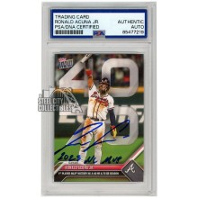 Ronald Acuna Jr 2023 Topps Now 40 HR 70 SB "2023 NL MVP" Autograph Card #927 PSA/DNA