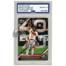 Ronald Acuna Jr 2023 Topps Now 40 HR 70 SB Autograph Card #927 PSA/DNA 10
