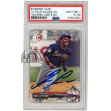 Ronald Acuna Jr 2017 Bowman Draft Autograph Card #BD-39 PSA/DNA (Light Smear)