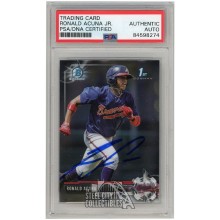 Ronald Acuna Jr 2017 Bowman Chrome 1st Bowman Autograph RC Card #BCP127 PSA/DNA
