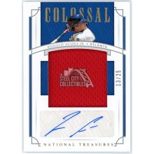 Ronald Acuna 2019 Panini National Treasures Colossal Holo Gold Patch Auto 13/25