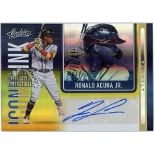 Ronald Acuna Jr 2022 Panini Absolute Iconic Ink Gold Autograph Card #II-RA 3/10