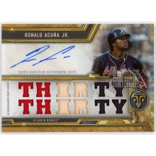 Ronald Acuna Jr 2020 Triple Threads Gold Relic Autograph Card #TTAR-RA2 2/9