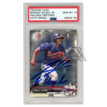 Ronald Acuna Jr 2017 Bowman 1st Autograph "El Abusador" RC Card #BP127 PSA/DNA 10