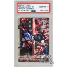 Ronald Acuna Jr 2018 Topps Now Autograph Rookie Card #129 PSA/DNA 10
