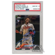 Ronald Acuna Jr 2018 Topps Chrome Update Autograph RC Card #HMT25 PSA/DNA 10 (Light Blue)