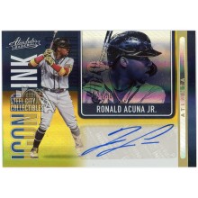Ronald Acuna Jr 2022 Panini Absolute Iconic Ink Gold Autograph Card #II-RA 2/10