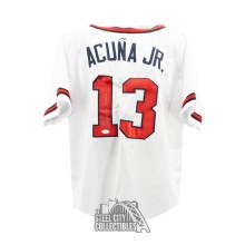 Ronald Acuna Jr Autographed Atlanta Custom White Full Name Baseball Jersey - JSA