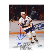 Adam Oates HOF 12 Autographed St Louis Blues 8x10 Hockey Photo - BAS